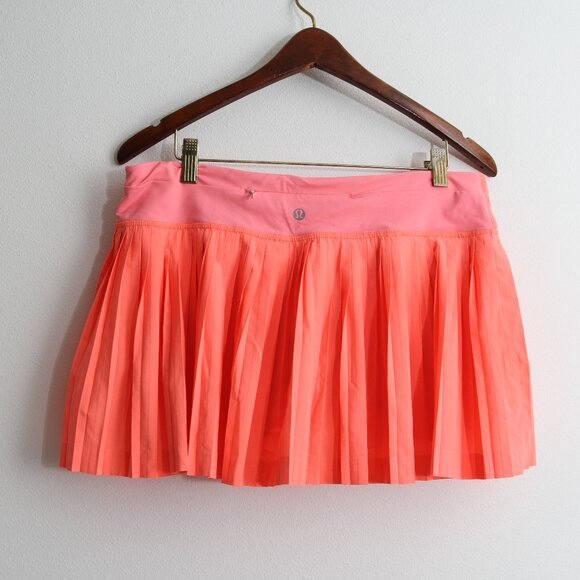 Lululemon Pleat To Street Skirt II Grapefruit Skort Liner Short Tennis Coral 8 - Picture 6 of 15